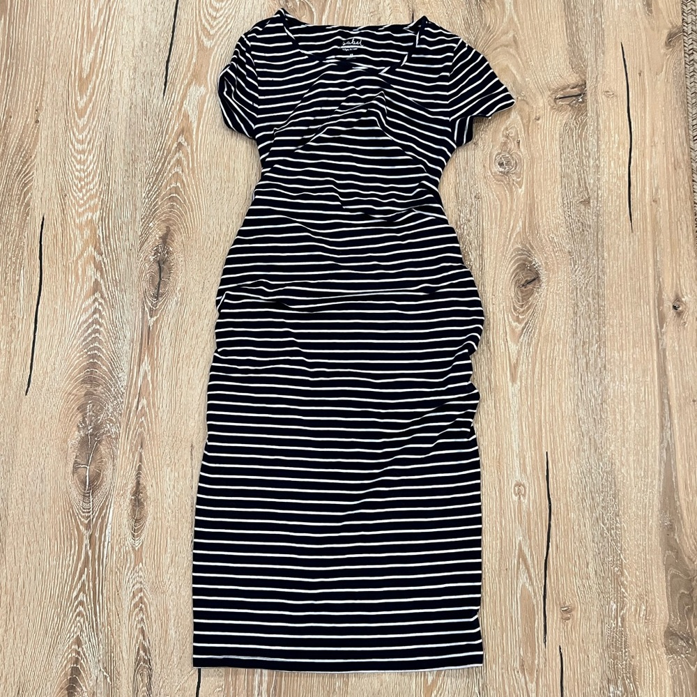 Blue Striped Isabel Maternity Dress - XS